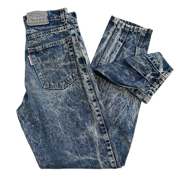 Vintage Levi’s Acid Washed Barrel Leg Jeans 29x34 - Picture 1 of 12